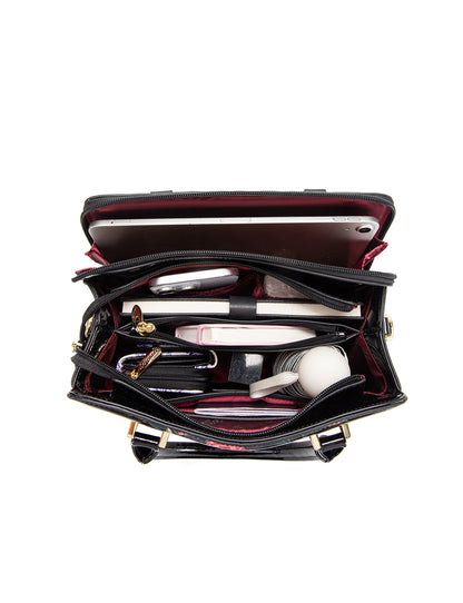 MABEL GRIP HANDLE LEATHER BAG- SF46-0343