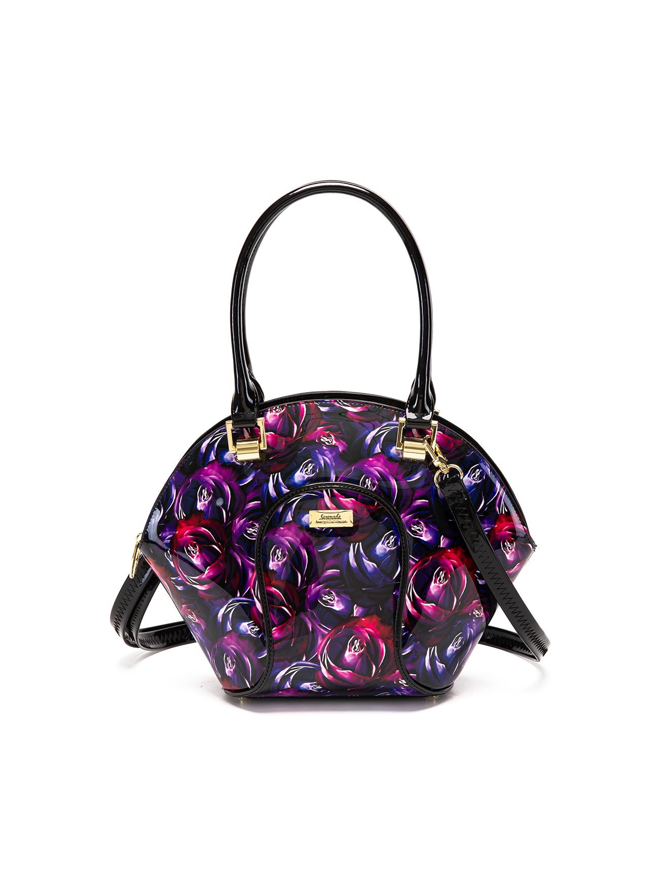 AMETHYST ROSE LEATHER BOWLING BAG- SF53-9275- NEW IN