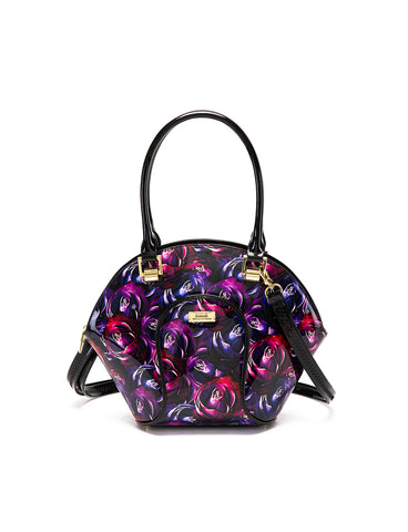 AMETHYST ROSE LEATHER BOWLING BAG- SF53-9275- NEW IN