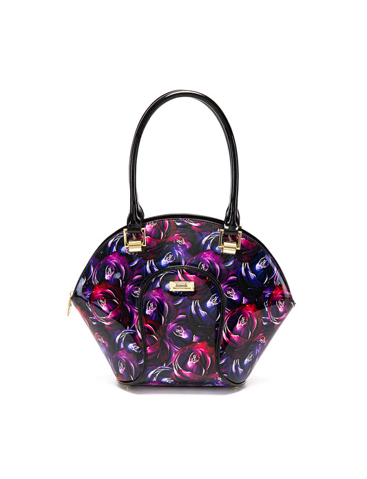 AMETHYST ROSE LEATHER BOWLING BAG- SF53-9275- NEW IN