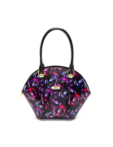 AMETHYST ROSE LEATHER BOWLING BAG- SF53-9275- NEW IN