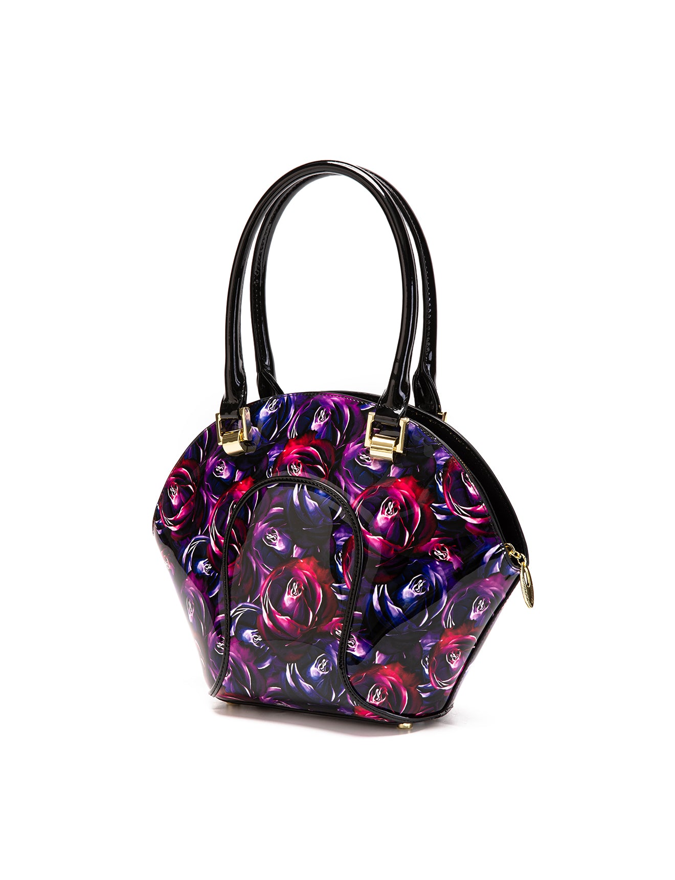AMETHYST ROSE LEATHER BOWLING BAG- SF53-9275- NEW IN