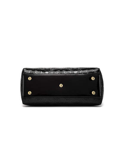 CAROLINA EMBOSSED PATENT LEATHER BAG - BLACK