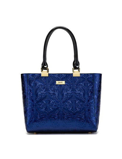 CAROLINA EMBOSSED PATENT LEATHER BAG - BLUE