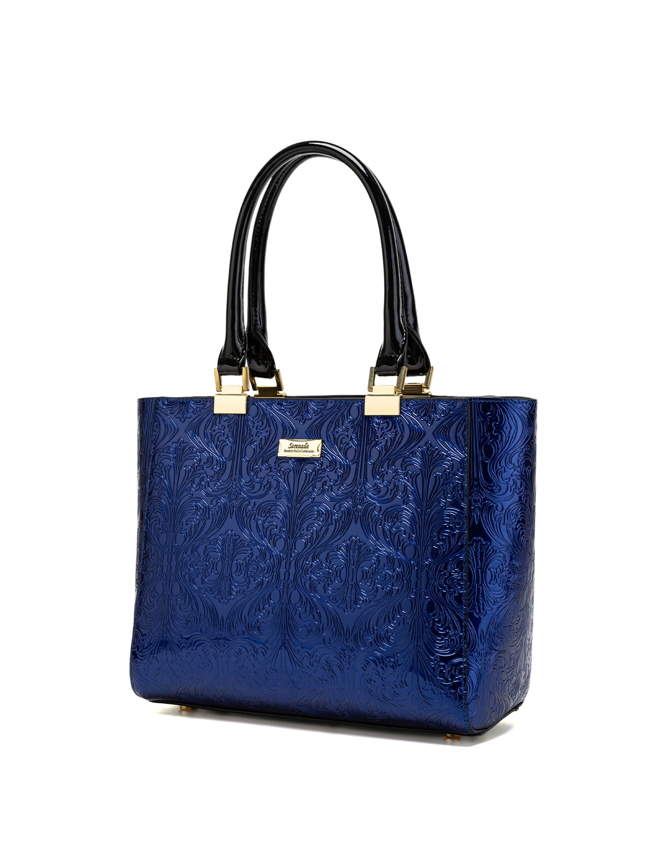 CAROLINA EMBOSSED PATENT LEATHER BAG - BLUE