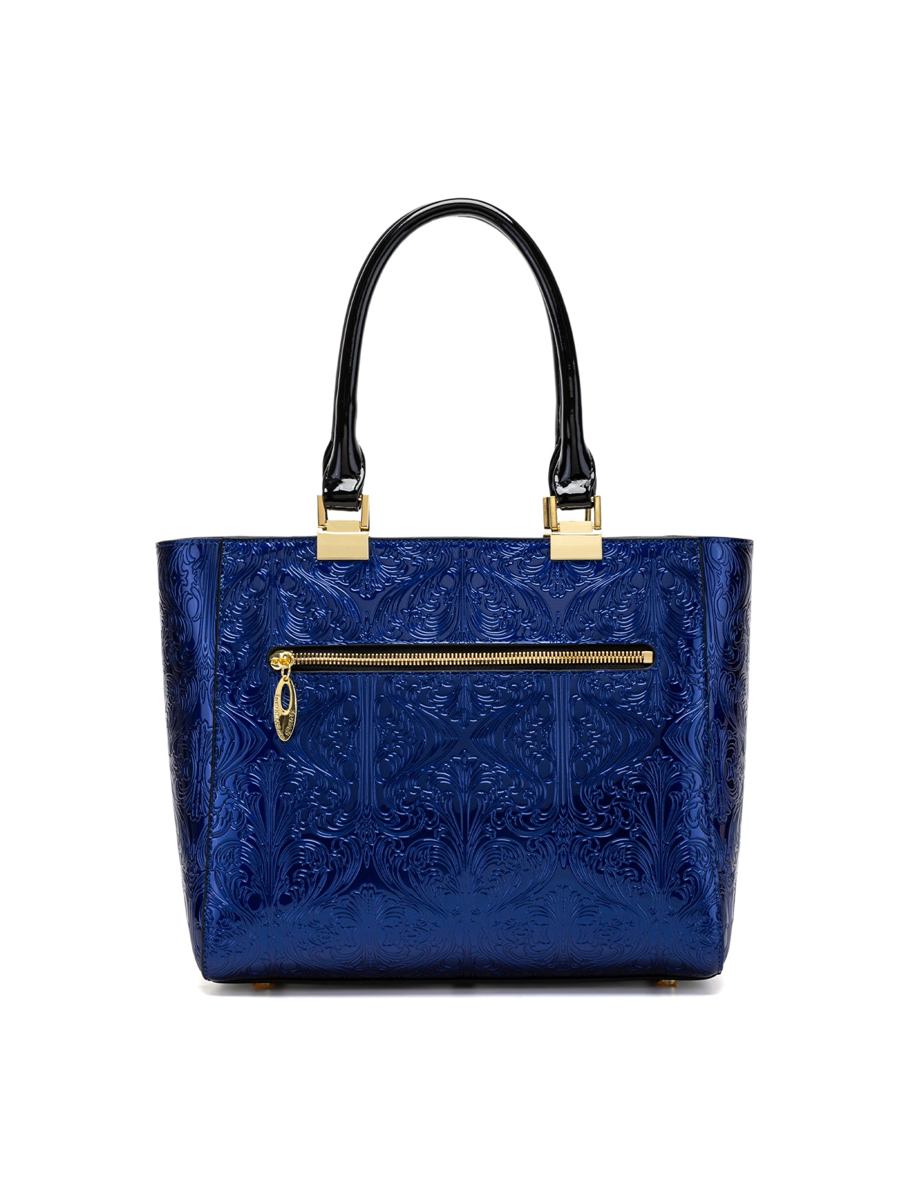 CAROLINA EMBOSSED PATENT LEATHER BAG - BLUE