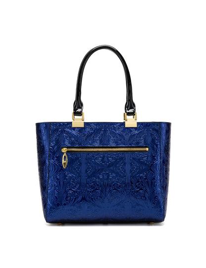 CAROLINA EMBOSSED PATENT LEATHER BAG - BLUE