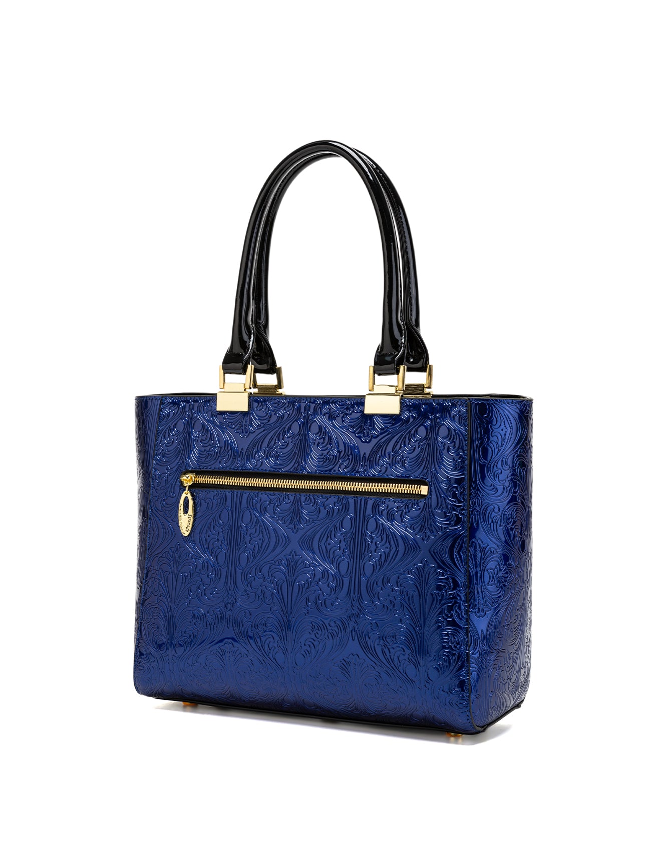 CAROLINA EMBOSSED PATENT LEATHER BAG - BLUE