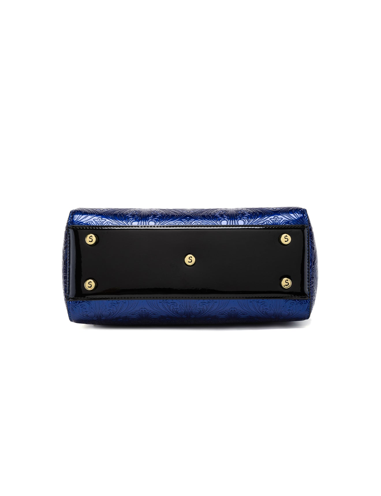 CAROLINA EMBOSSED PATENT LEATHER BAG - BLUE