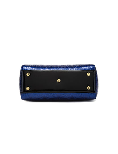 CAROLINA EMBOSSED PATENT LEATHER BAG - BLUE