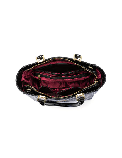 CAROLINA EMBOSSED PATENT LEATHER BAG - BLUE