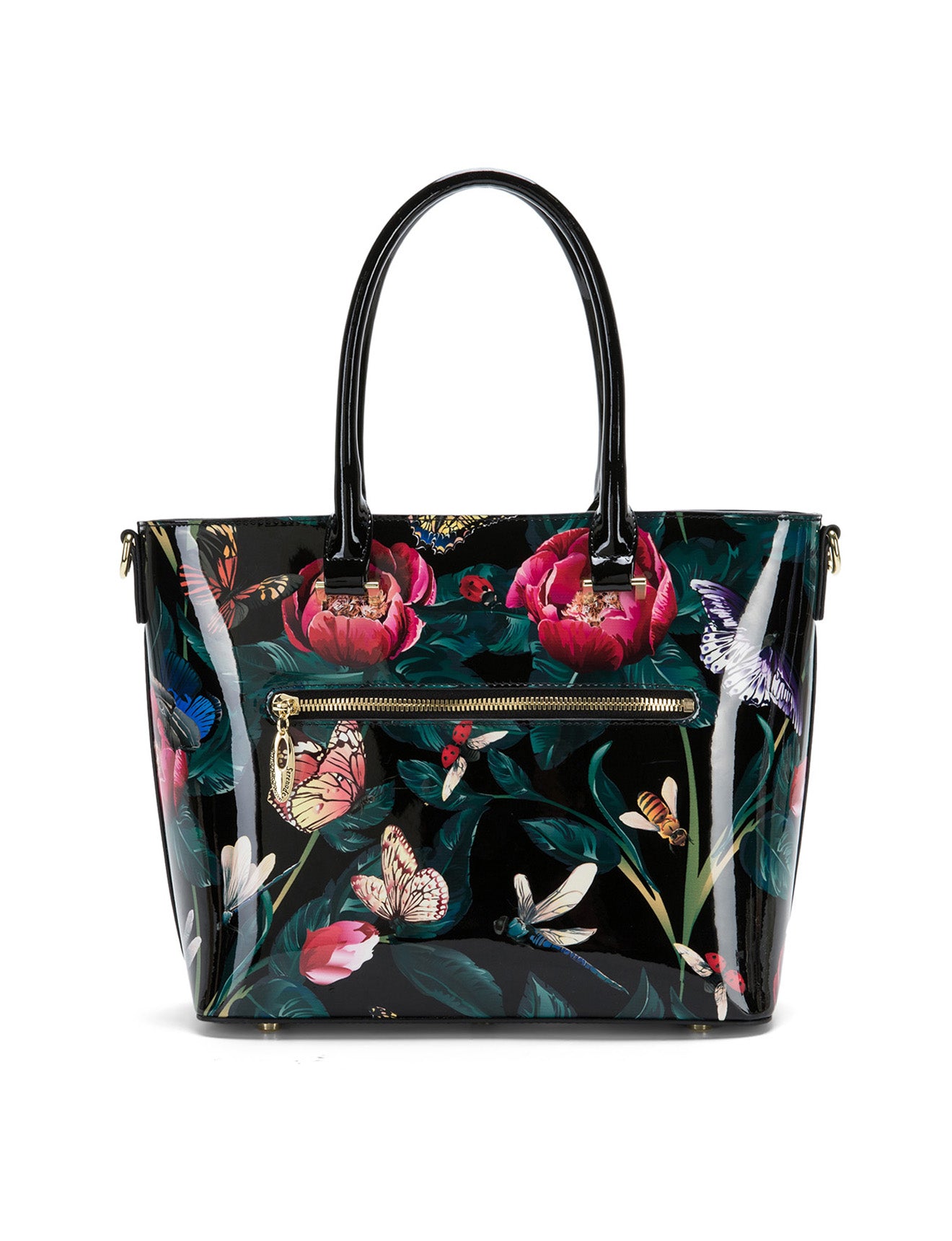 ABBEY PATENT LEATHER GRIP HANDLE BAG- SF6-8787-SALE
