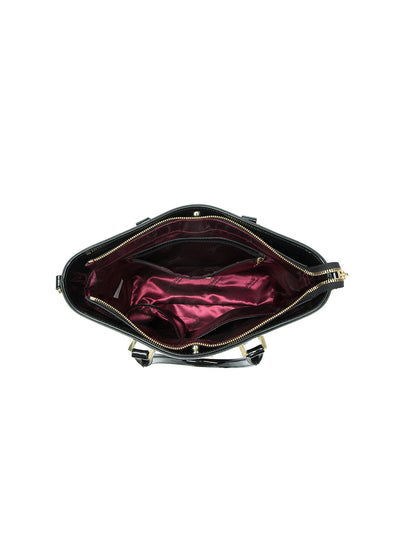 ABBEY PATENT LEATHER GRIP HANDLE BAG- SF6-8787-SALE