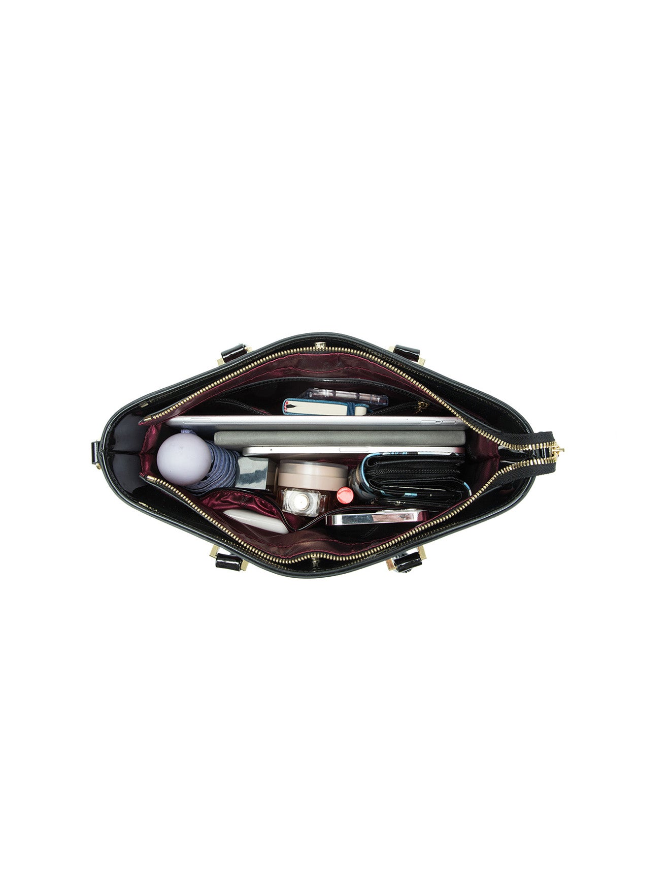 ABBEY PATENT LEATHER GRIP HANDLE BAG- SF6-8787-SALE