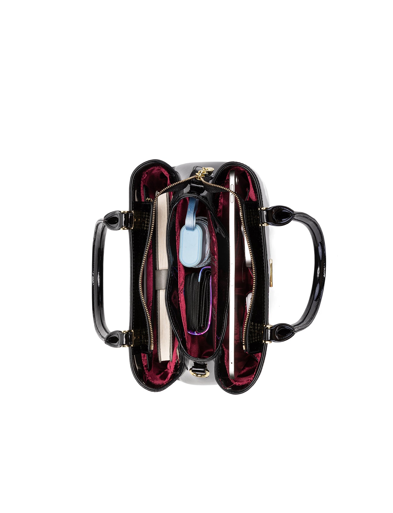 HUMMINGBIRD SINGS PATENT LEATHER BAG  - BIRD PRINT