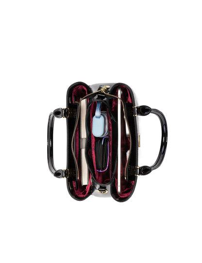 HUMMINGBIRD SINGS PATENT LEATHER BAG  - BIRD PRINT