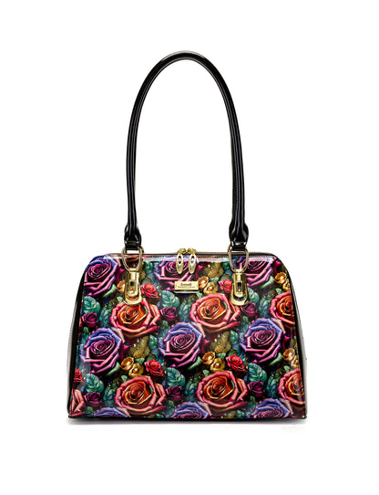ROSETTA PATENT LEATHER BAG  - ROSE PRINT