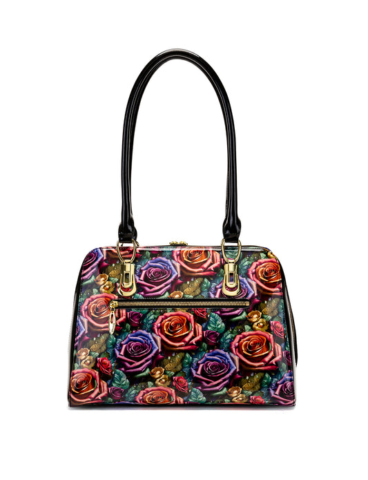 ROSETTA PATENT LEATHER BAG  - ROSE PRINT