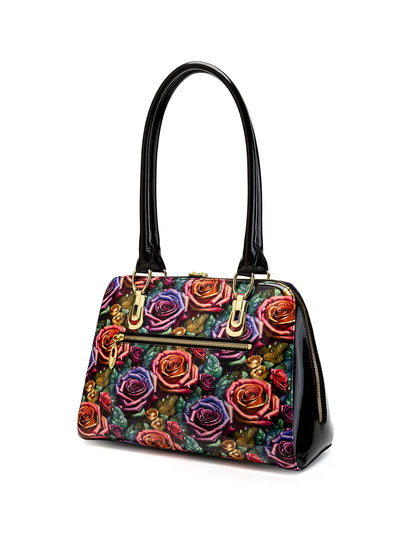 ROSETTA PATENT LEATHER BAG  - ROSE PRINT