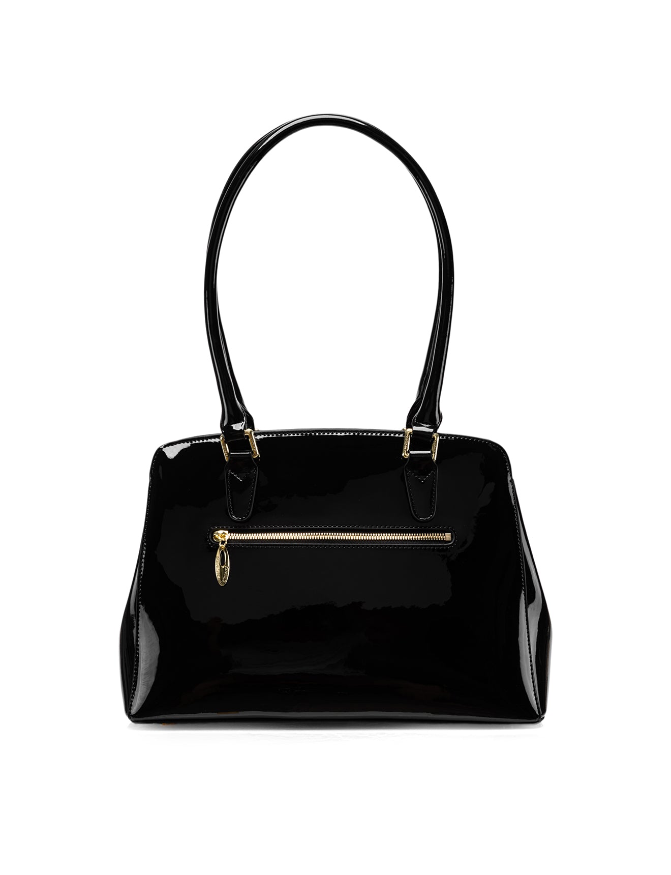 TUXEDO PATENT LEATHER BAG  - BLK WHITE