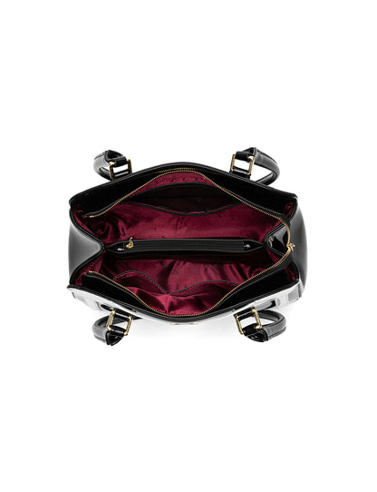 TUXEDO PATENT LEATHER BAG  - BLK WHITE