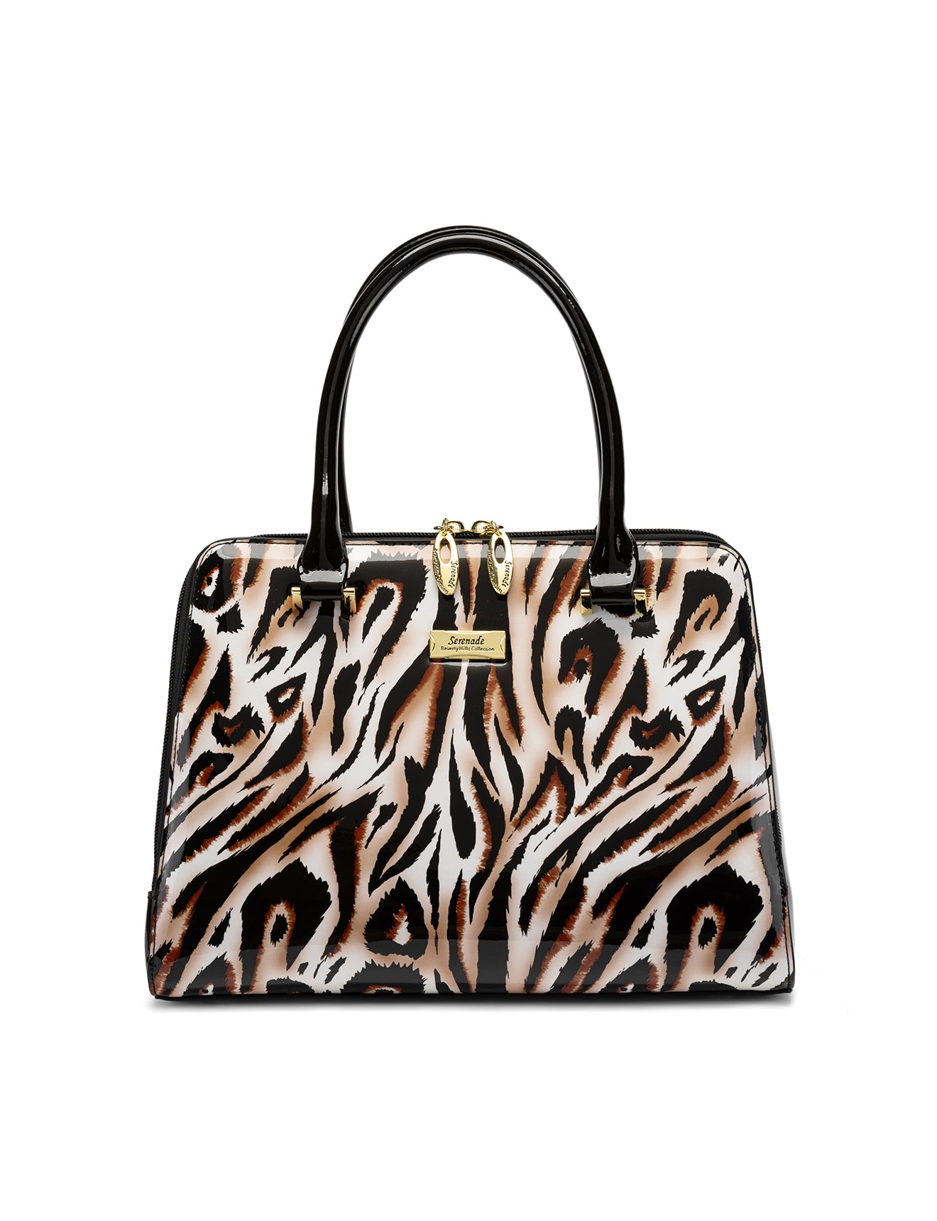 COUGAR PATENT LEATHER HANDBAG - COUGAR PRINT