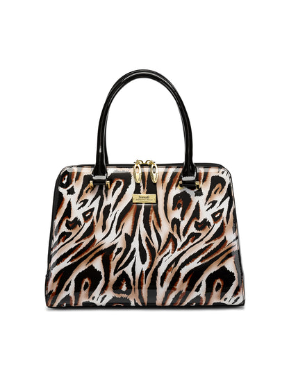 COUGAR PATENT LEATHER HANDBAG - COUGAR PRINT