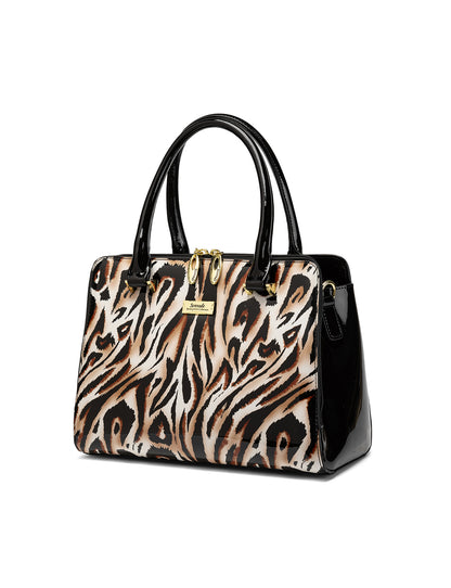COUGAR PATENT LEATHER HANDBAG - COUGAR PRINT