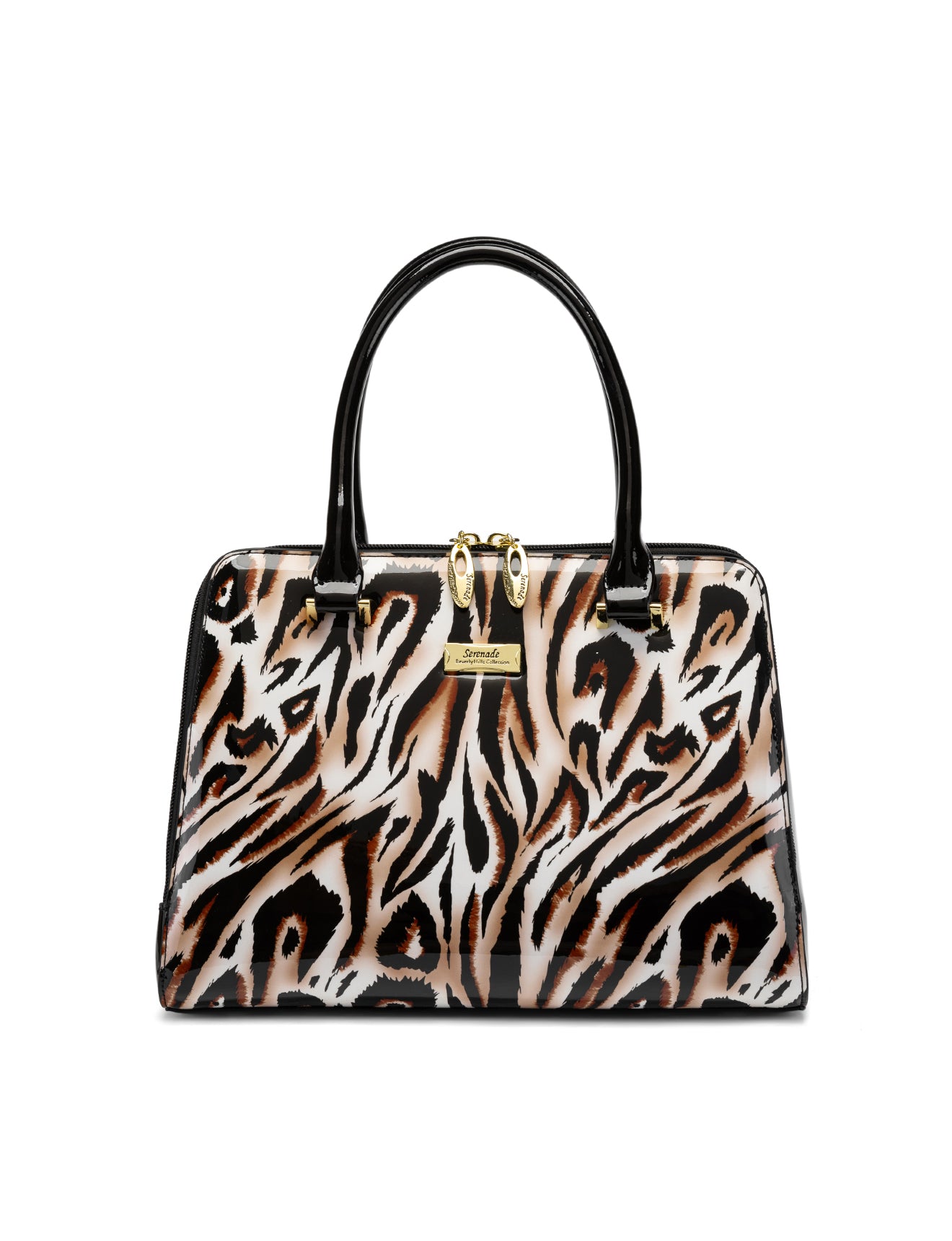 COUGAR PATENT LEATHER HANDBAG - COUGAR PRINT