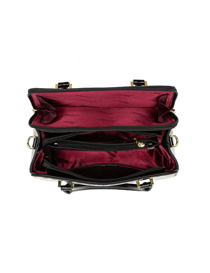 COUGAR PATENT LEATHER HANDBAG - COUGAR PRINT