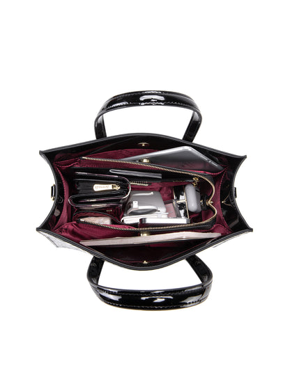 VALENTINA PATENT LEATHER GRIP HANDLE BAG-SN51-0821