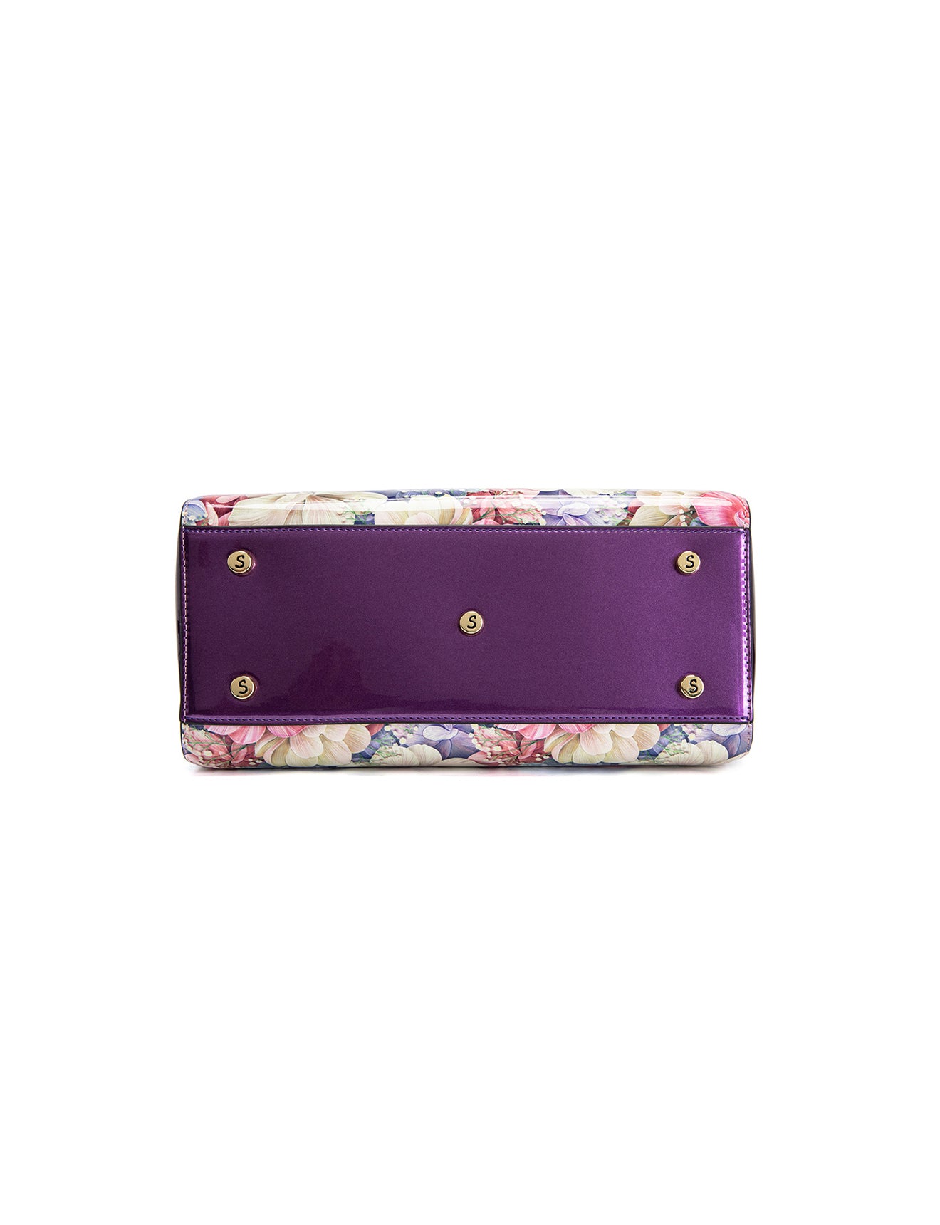 ANGELIQUE GRIP HANDLE LEATHER BAG-SN57-0343- PINK & PUR ZIPS- SALE