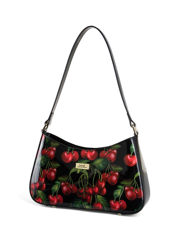 CHERRY PRINT PATENT LEATHER BAG WITH RFID- NEW IN- SN60-0821