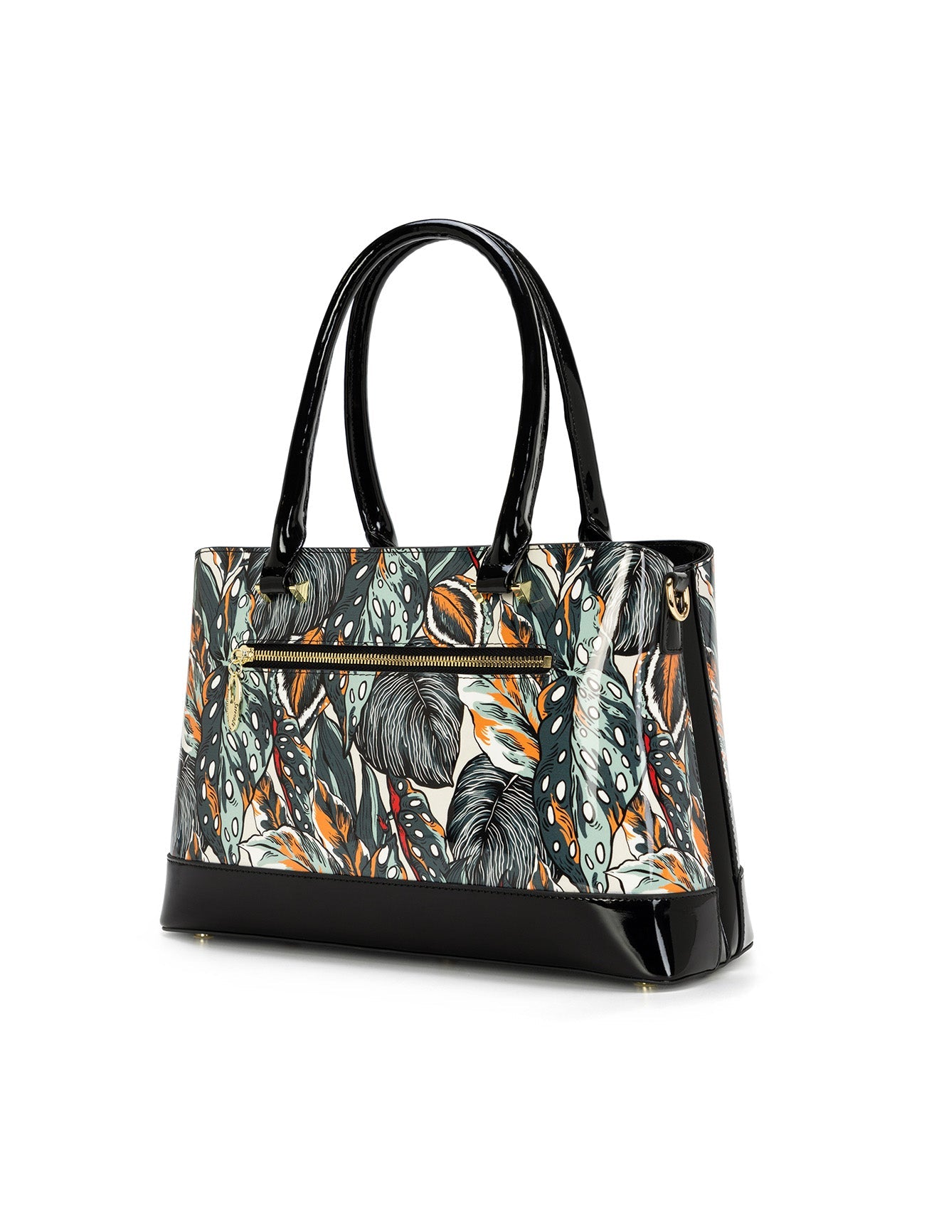 PHYLLIS PATENT LEATHER GRIP HANDLE BAG- SN82-0820-SALE