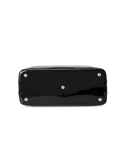 PHYLLIS PATENT LEATHER GRIP HANDLE BAG- SN82-0820