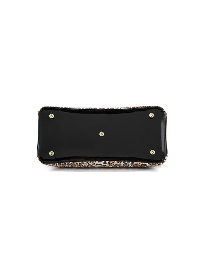 WILD CAT TRIPLE COMPARTMENT LEATHER BAG- SN88-0378