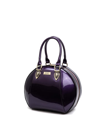 ALLURA ROUNDED MINI PATENT LEATHER HANDBAG-SV1-0293-PUR- NEW IN