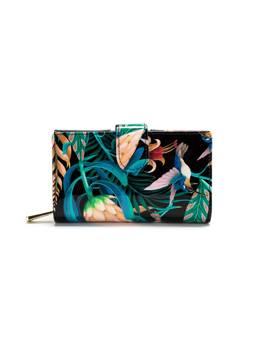 LULU PANELLED MEDIUM PATENT LEATHER WALLET WITH RFID-WSF1102A