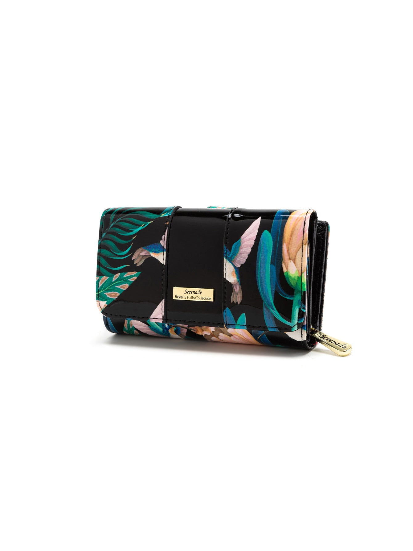 LULU PANELLED MEDIUM PATENT LEATHER WALLET WITH RFID-WSF1102A
