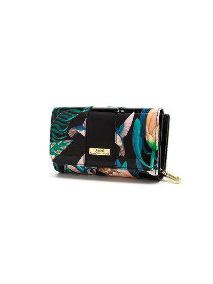 LULU PANELLED MEDIUM PATENT LEATHER WALLET WITH RFID-WSF1102A