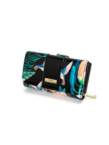 LULU PANELLED MEDIUM PATENT LEATHER WALLET WITH RFID-WSF1102A
