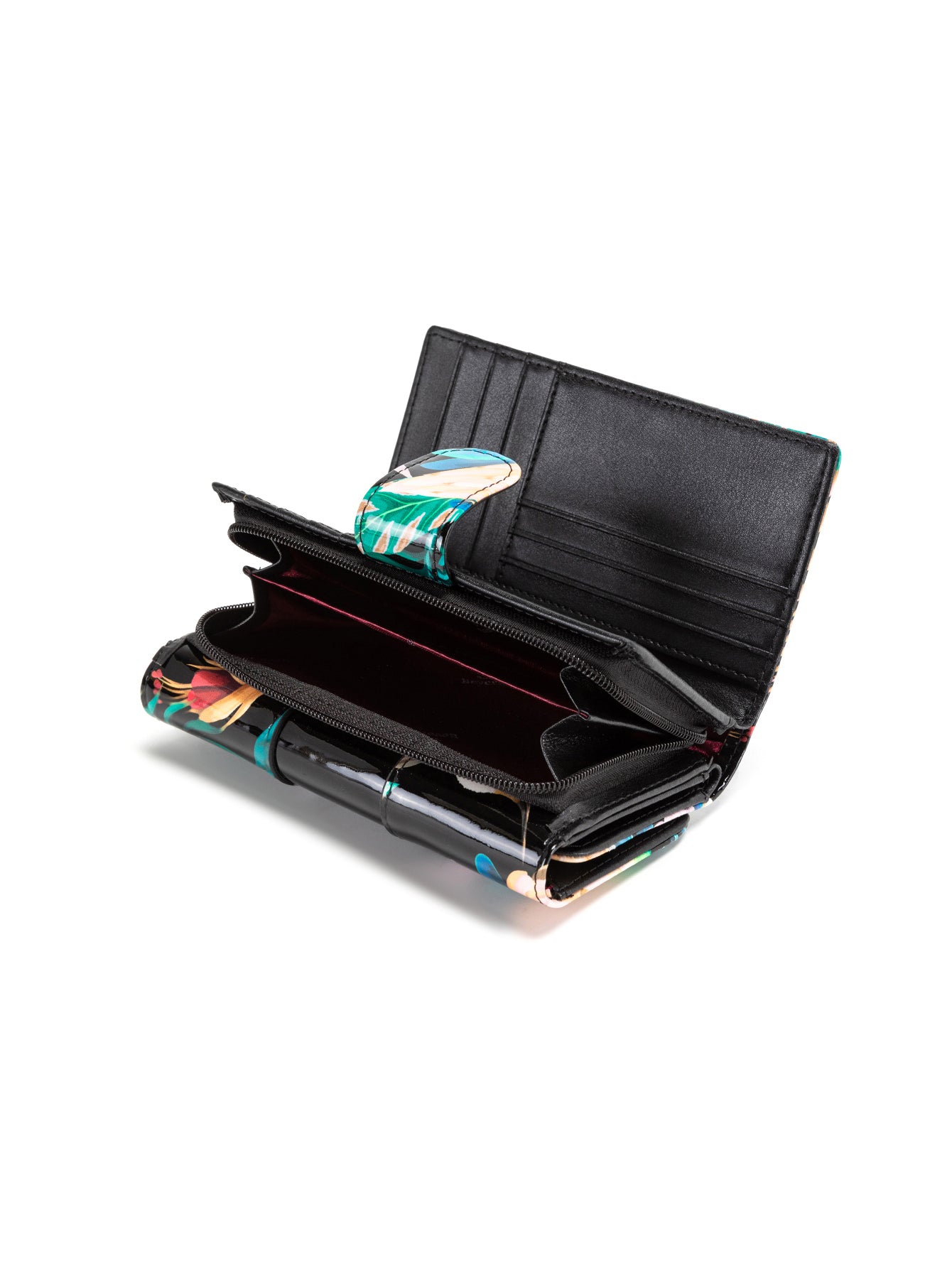 LULU PANELLED MEDIUM PATENT LEATHER WALLET WITH RFID-WSF1102A