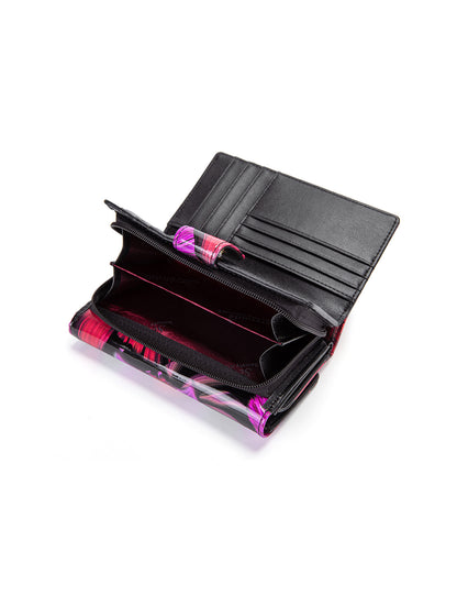 ORCHID MED LEATHER RFID WALLET- WSF1502