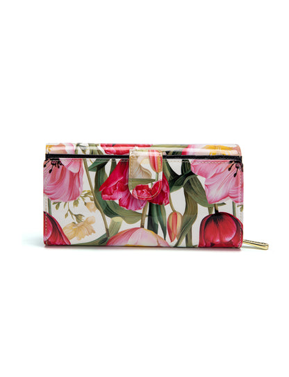 SPRING TULIP LARGE LEATHER RFID WALLET- WSF2101