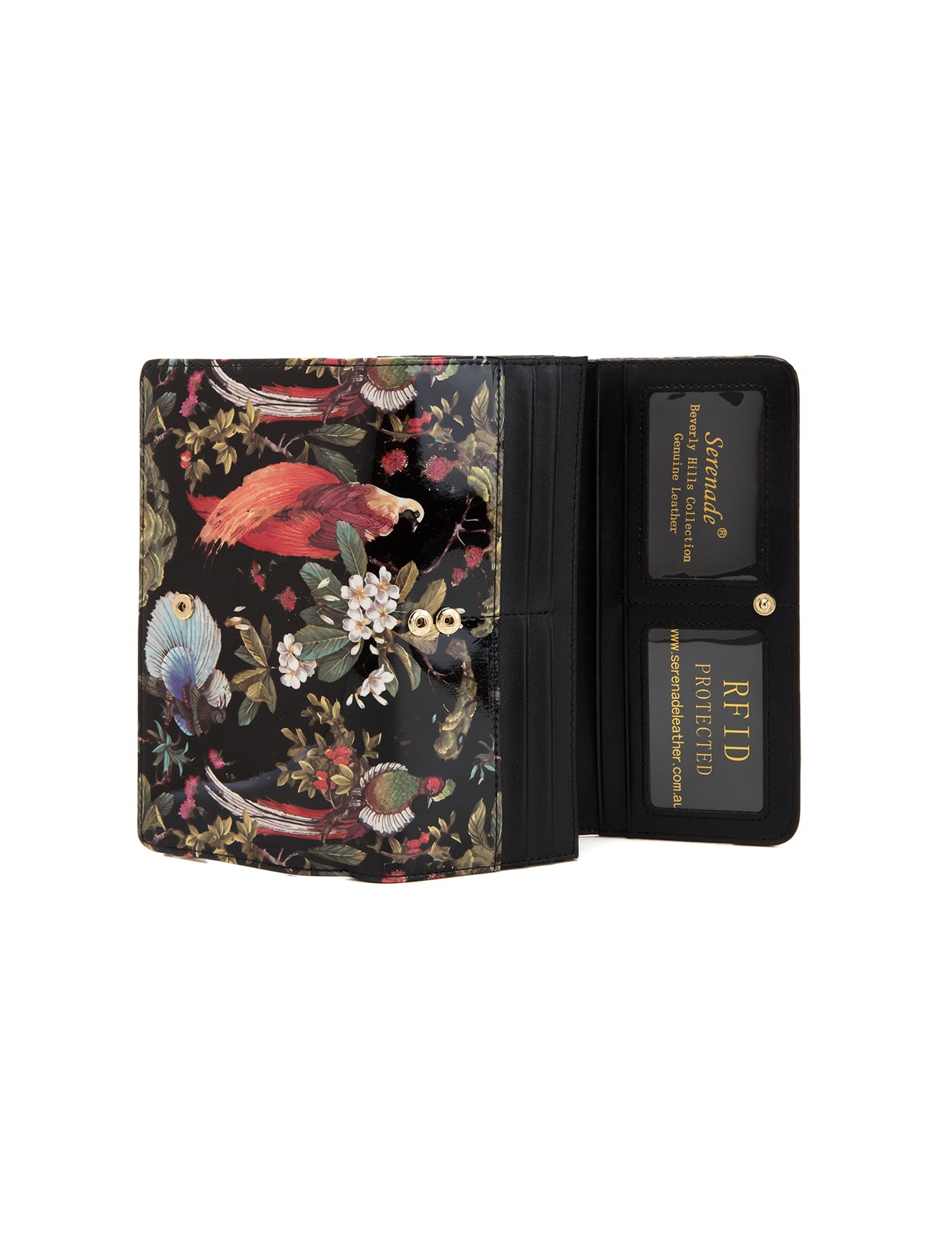 SONGBIRD LARGE  PATENT LEATHER WALLET WITH RFID- WSF2601- SALE