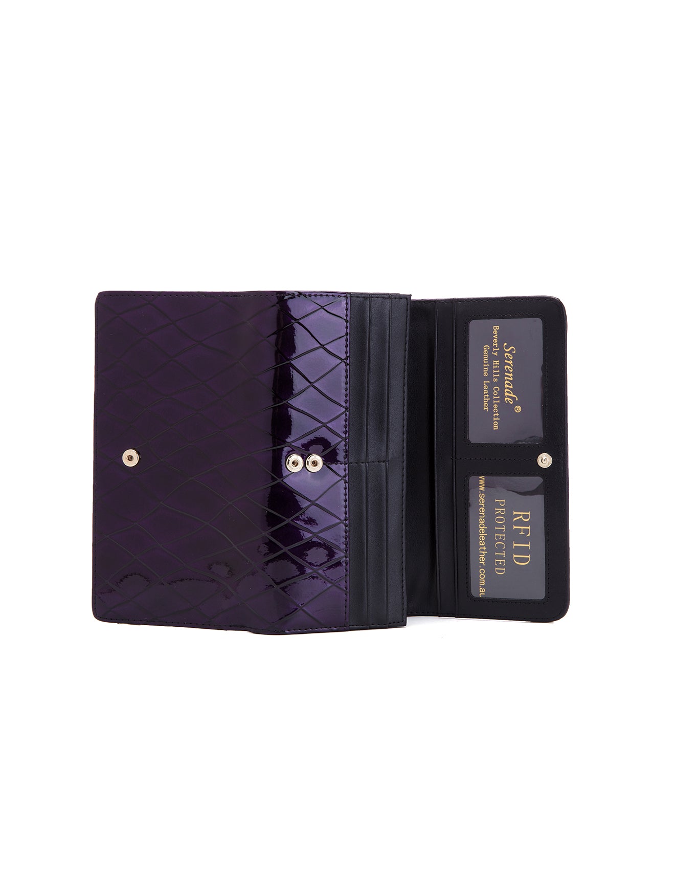 YOLANDA LARGE  PATENT LEATHER WALLET WITH RFID- WSF2701
