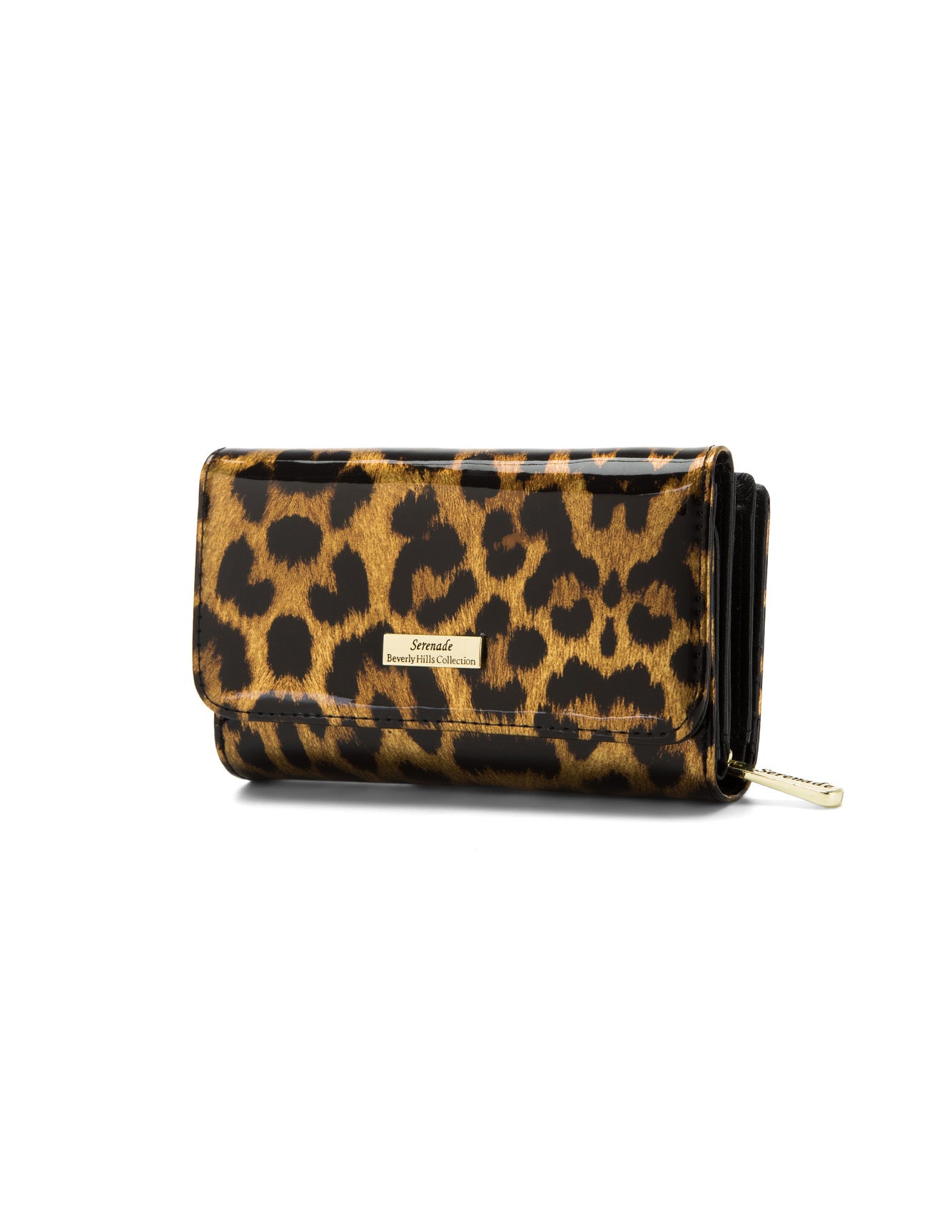 ROUGUE LEOPARD  MEDIUM PATENT LEATHER WALLET WITH RFID-WSF3502