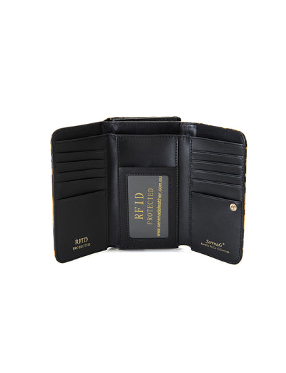 ROUGUE LEOPARD  MEDIUM PATENT LEATHER WALLET WITH RFID-WSF3502