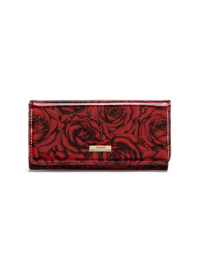 ROSE BUDS LARGE  PATENT LEATHER WALLET WITH RFID- WSF3801
