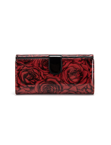 ROSE BUDS LARGE  PATENT LEATHER WALLET WITH RFID- WSF3801- NEW IN